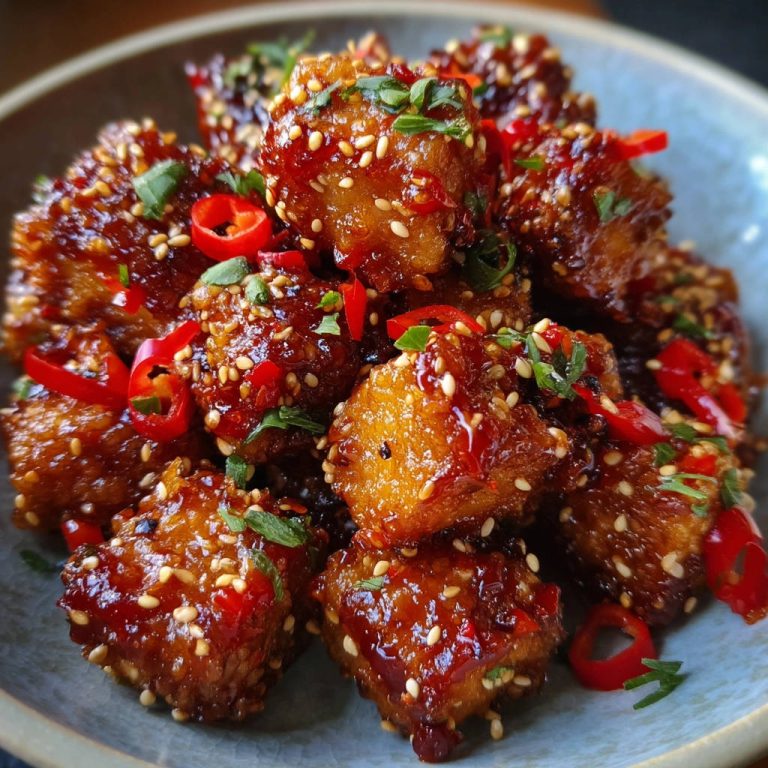 Knusprige Hähnchen Crispies in klebriger Soße: Garantiert knusprig, trotz Soße!