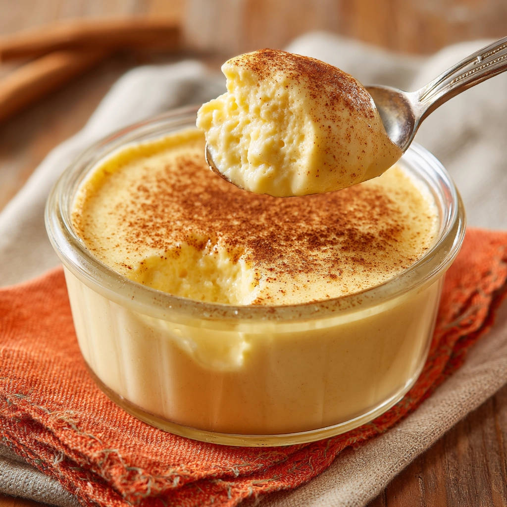 Cremiges Mascarpone-Dessert mit Kakao, nah aufgenommen mit einem Löffel, der eine Portion zeigt.