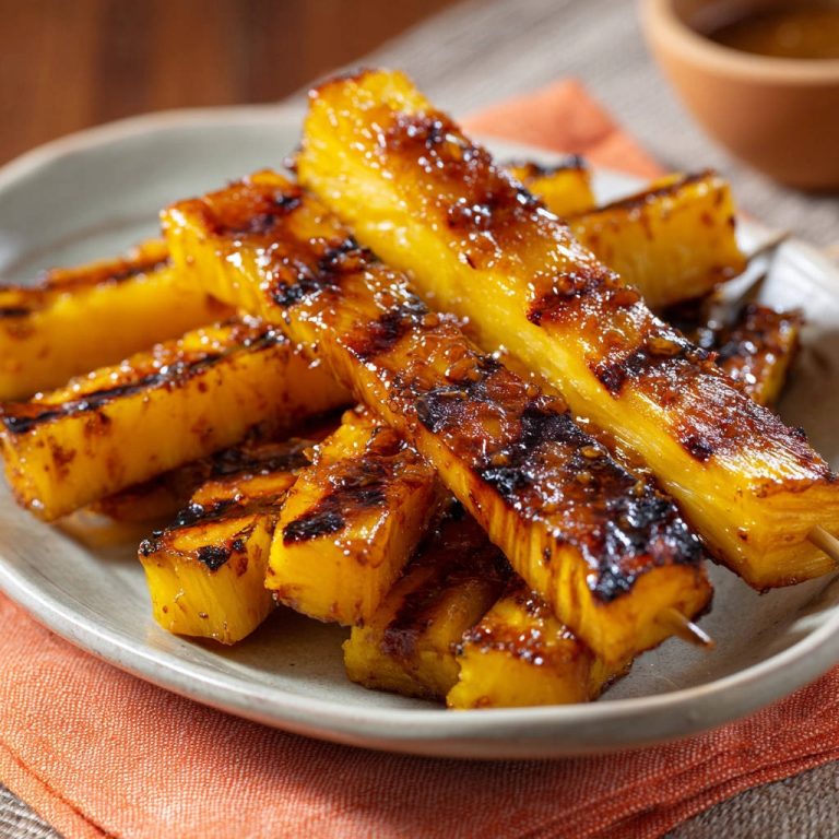 Gegrillte Ananas-Spieße: So kleben sie nie wieder am Grill!