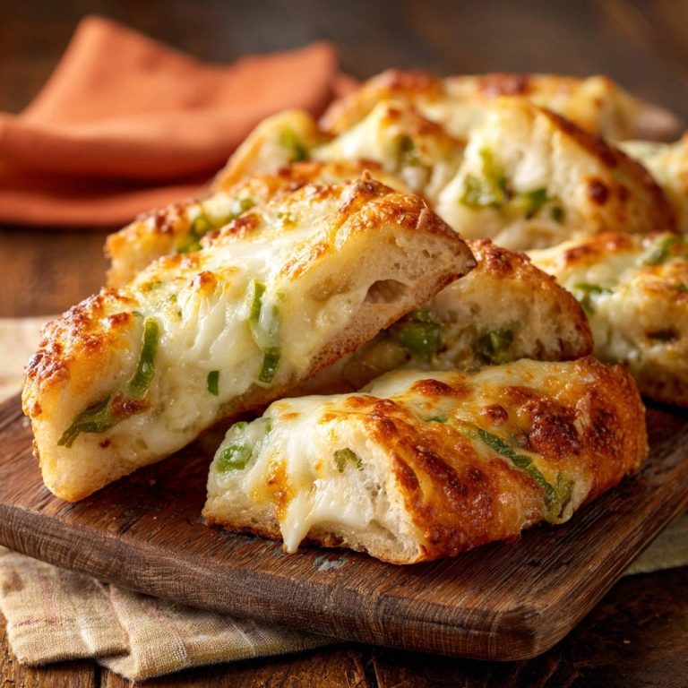 Goldbraune Käse-Stangen mit grüner Paprika: Das Geheimnis lockerer Bissen