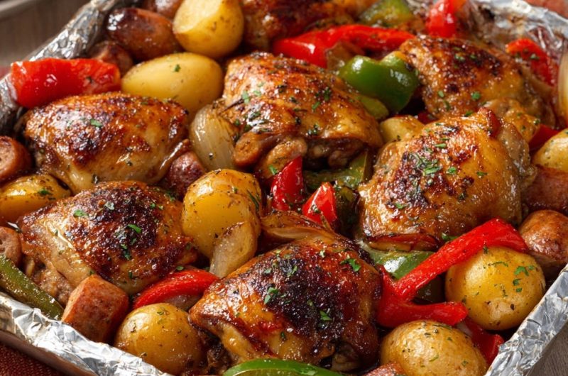 Hähnchen-Gemüse-Blechpfanne