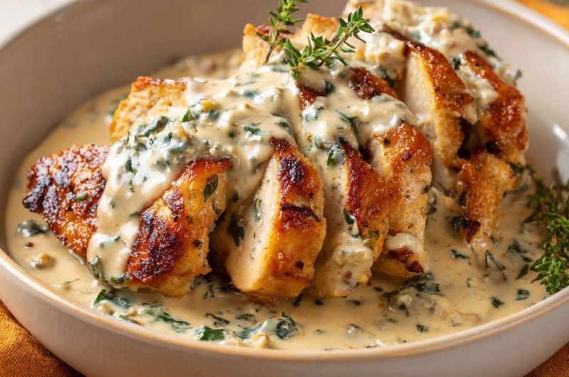 Cremiges Hähnchen mit Kräutersauce