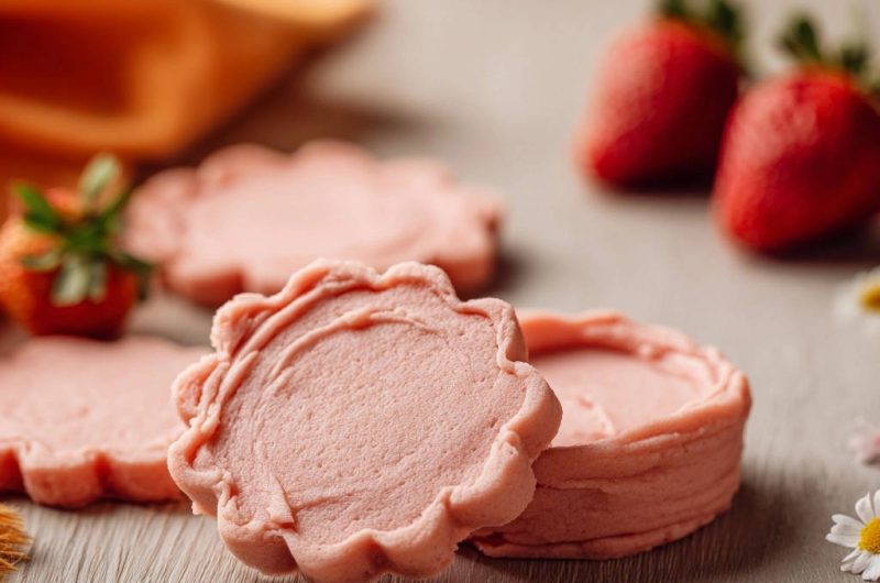 Erdbeer-Blütenkekse