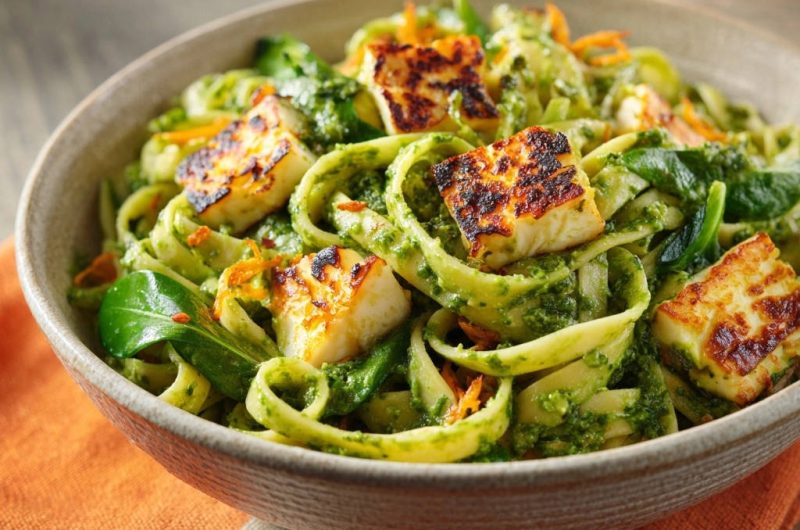 Halloumi-Pesto-Pasta