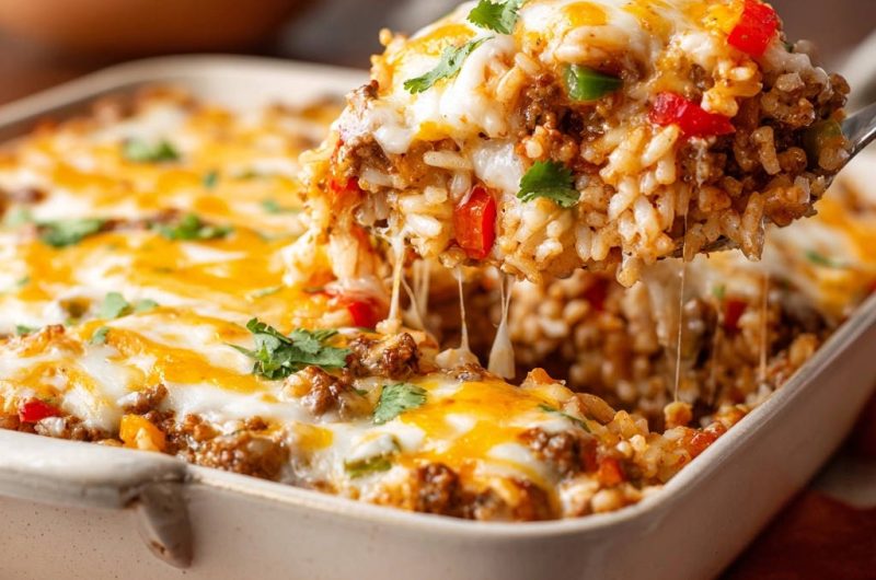 Herzhafter Tex-Mex Reis-Auflauf