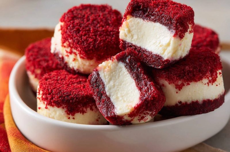 Himmlische Red Velvet Cheesecake Bites