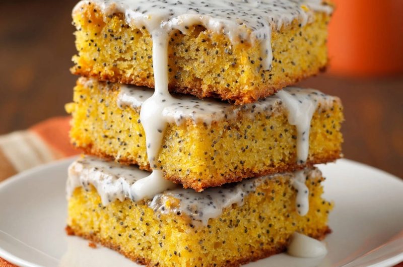 Saftige Mohn-Zitronen-Schnitten