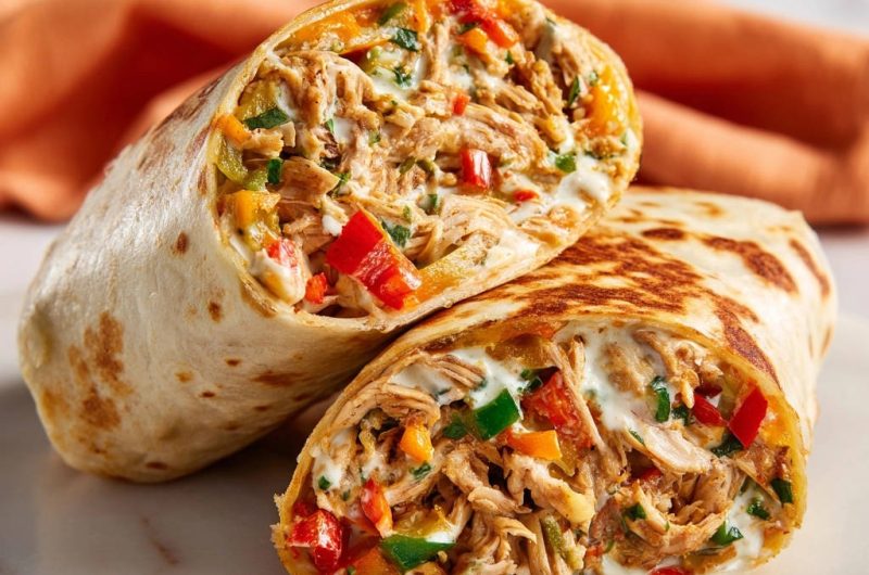 Saftiger Hähnchen-Gemüse-Wrap