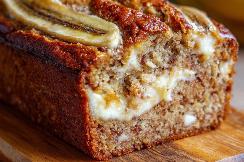 Saftiges Bananenbrot mit Frischkäse-Swirl