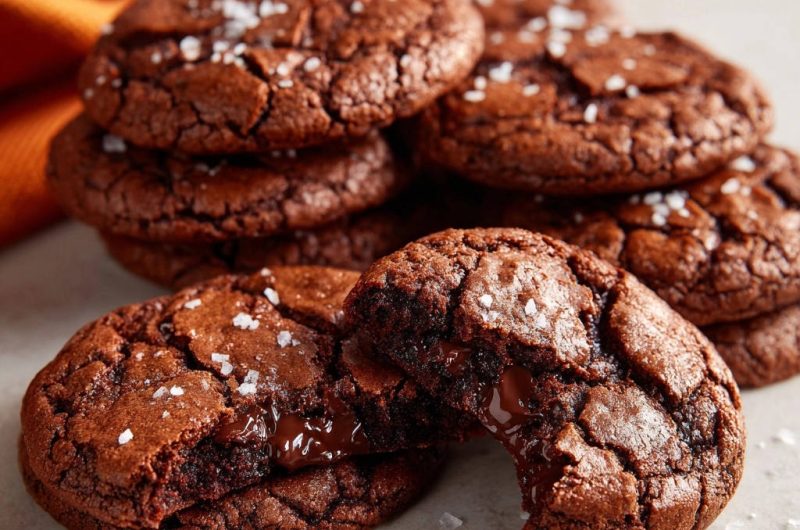 Schoko-Fudge-Cookies mit Fleur de Sel