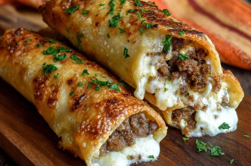 Hackfleisch-Käse-Rollen
