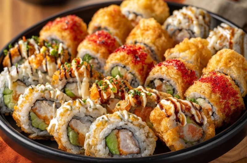 Knusprige Fried Sushi Rollen