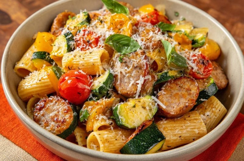 Pasta mit Wurst und Gemüse