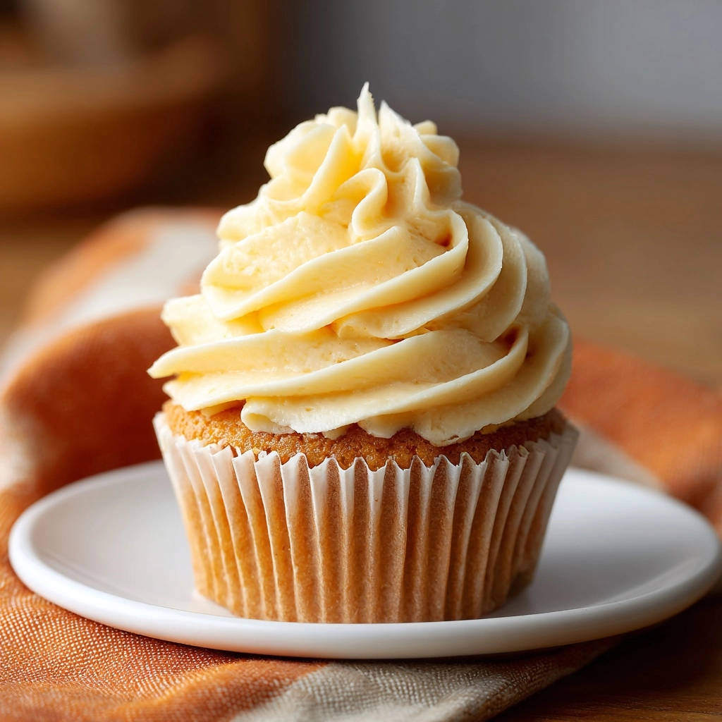 Saftige Vanille Cupcakes mit einer detailreichen Nahaufnahme der cremigen Vanille-Buttercreme-Haube.