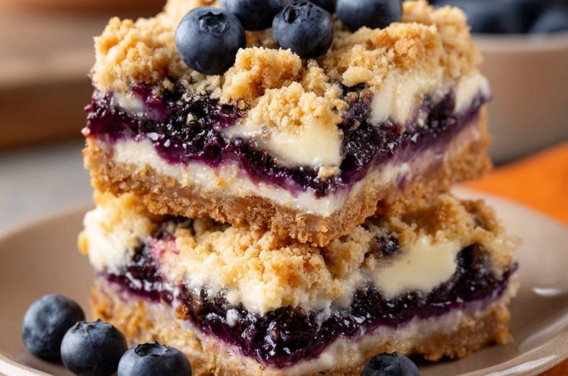 Blaubeer-Streusel-Schnitten mit Frischkäse