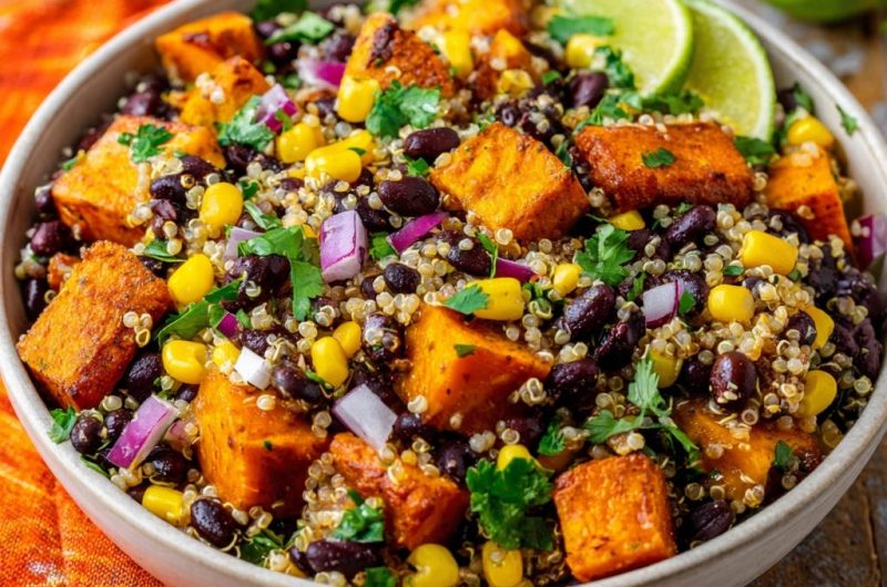 Bunte Quinoa-Bowl mit Süßkartoffeln