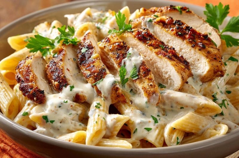 Cremige Penne mit zartem Hähnchen