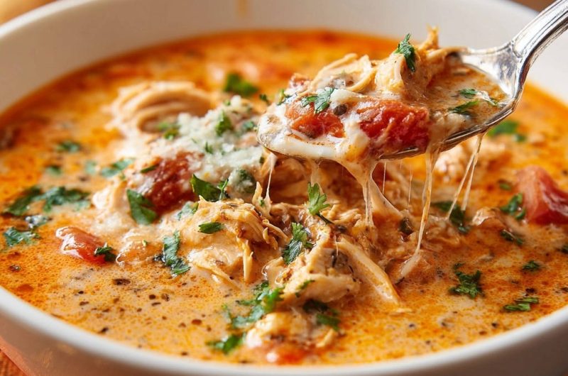 Cremige Tomaten-Hähnchen-Suppe