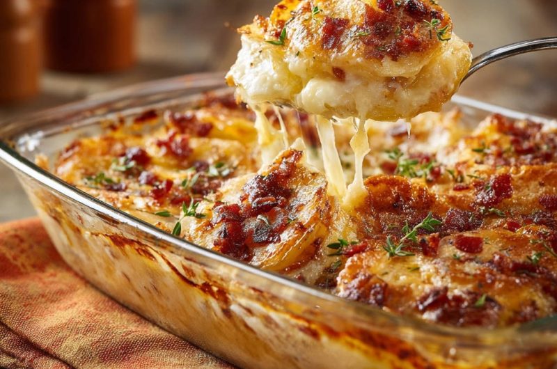 Cremiger Kartoffelgratin mit knusprigem Bacon