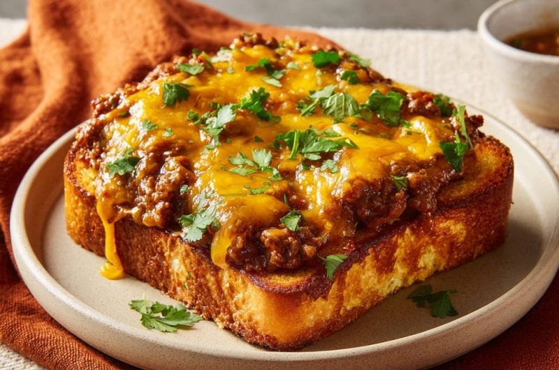 Deftiger Hackfleisch-Toast mit Käse