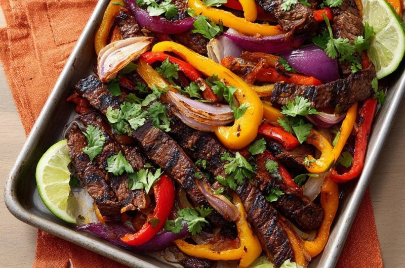 Fajita-Style Rinderstreifen vom Blech