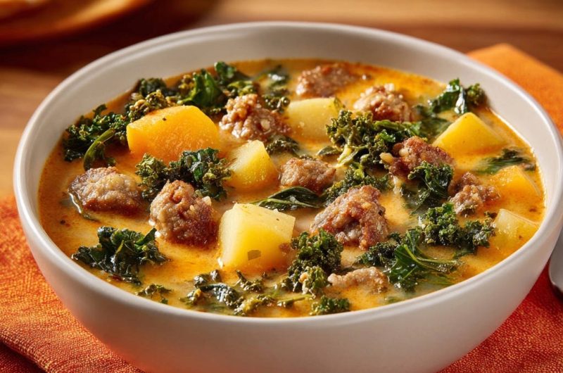 Herzhafte Wurst-Kartoffel-Grünkohl-Suppe