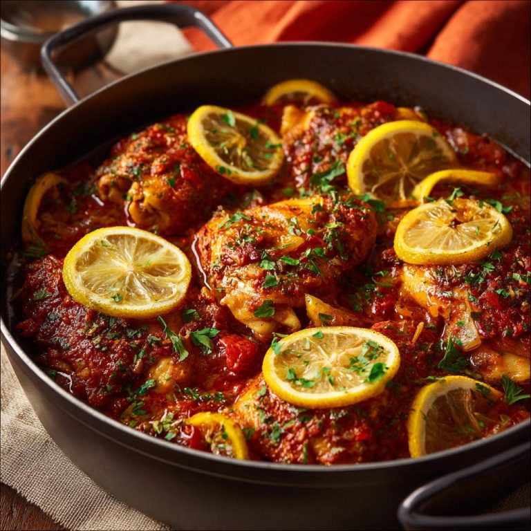 Zitronen-Hähnchen in Tomatensoße: Saftig & Knusprig im Schmortopf