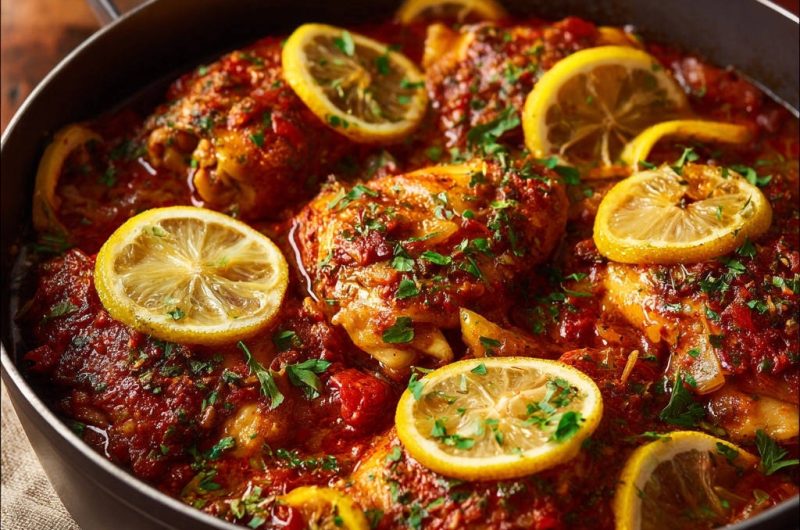 Zitronen-Hähnchen in Tomatensoße