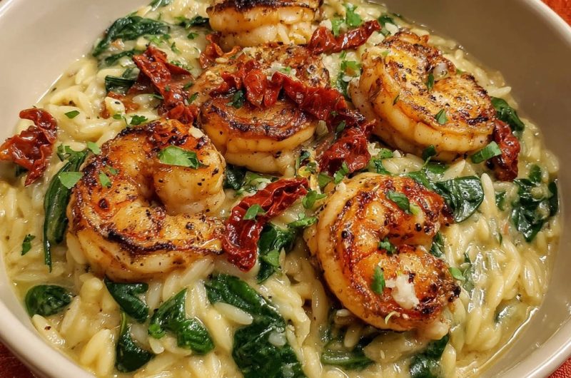 Orzo mit Garnelen