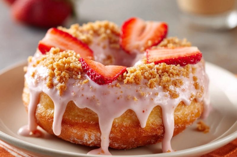 Erdbeer-Crumble-Donuts