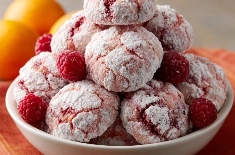 Himbeer-Crinkle-Kekse