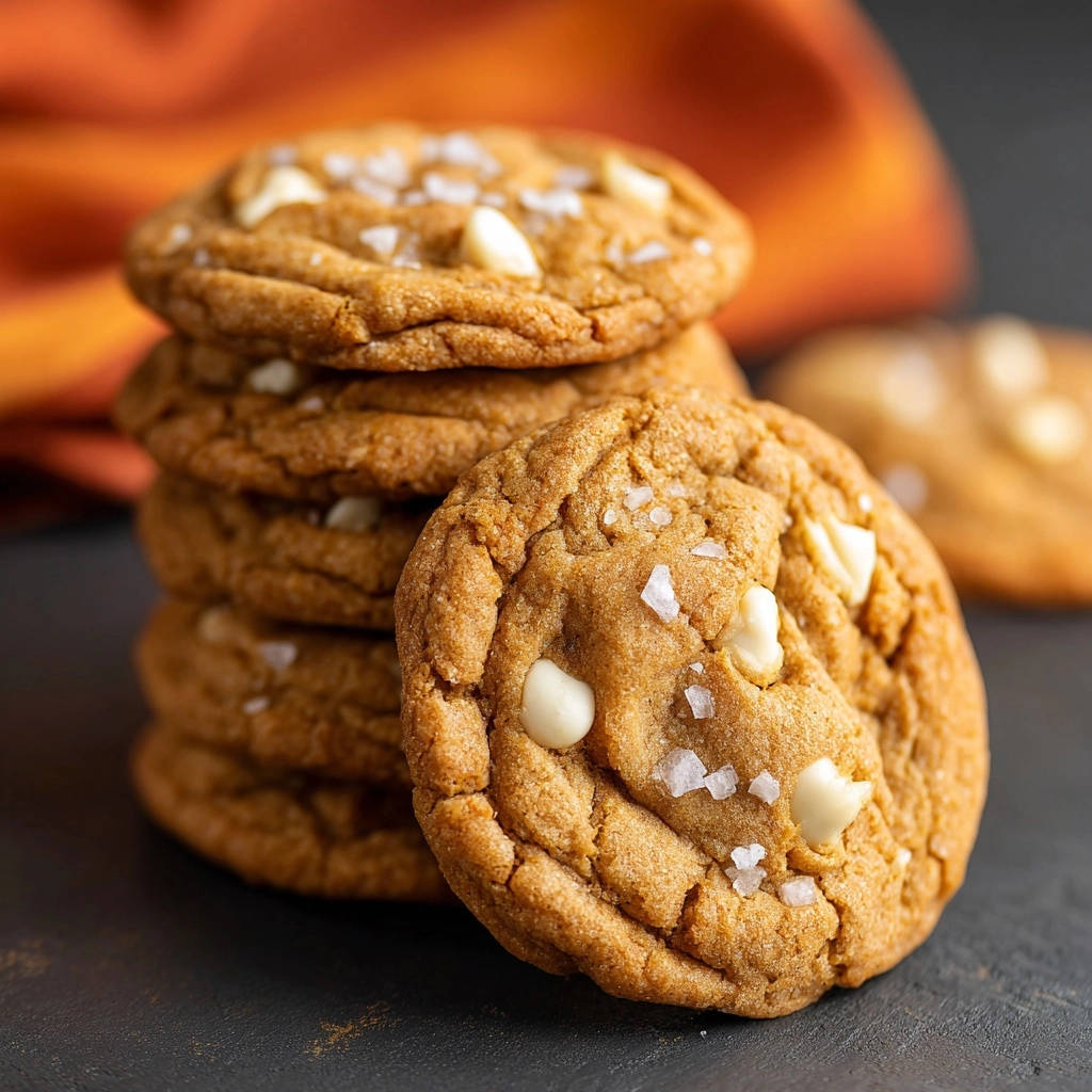 Saftige White Chocolate Cookies mit Meersalz, detailreiche Nahaufnahme eines einzelnen Kekses mit sichtbaren Schokoladenstückchen und grobem Salz.