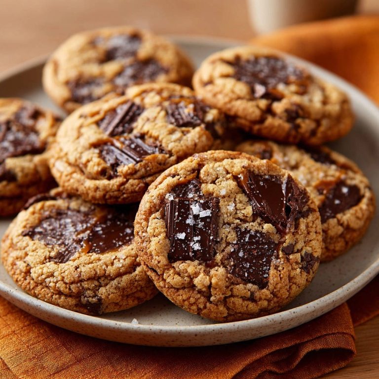 Salty Caramel Chocolate Chunk Cookies nahaufnahme mit Meersalz und zäher Karamellfüllung