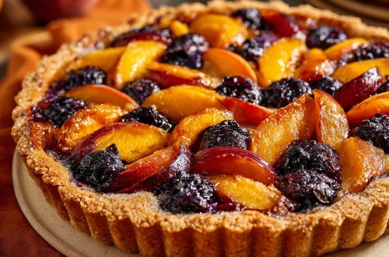 Pfirsich-Brombeer-Tarte