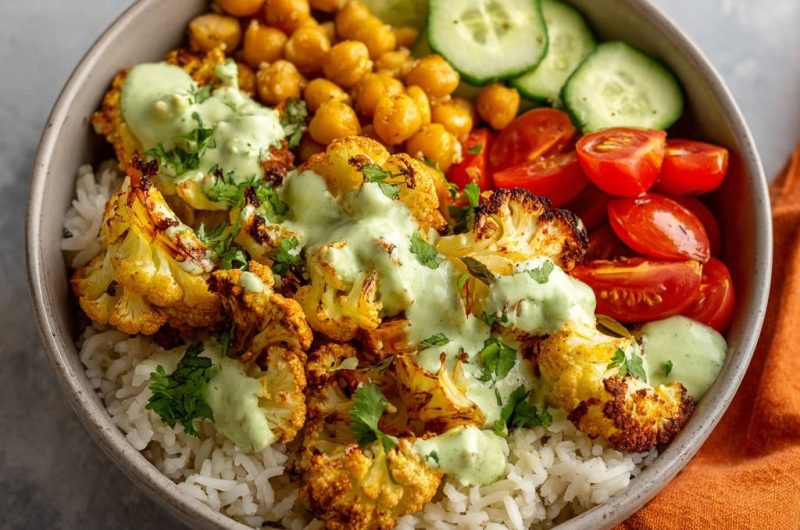 Blumenkohl-Power-Bowl mit Kräuter-Limetten-Dressing