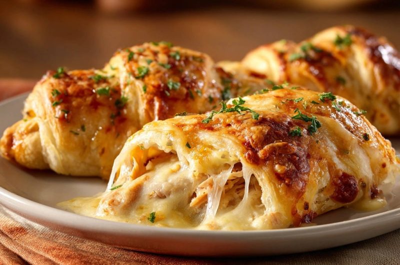 Überbackene Hähnchen-Käse-Hörnchen