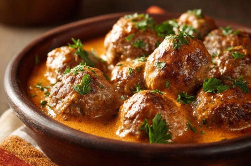 Cremige Paprika-Hackbällchen