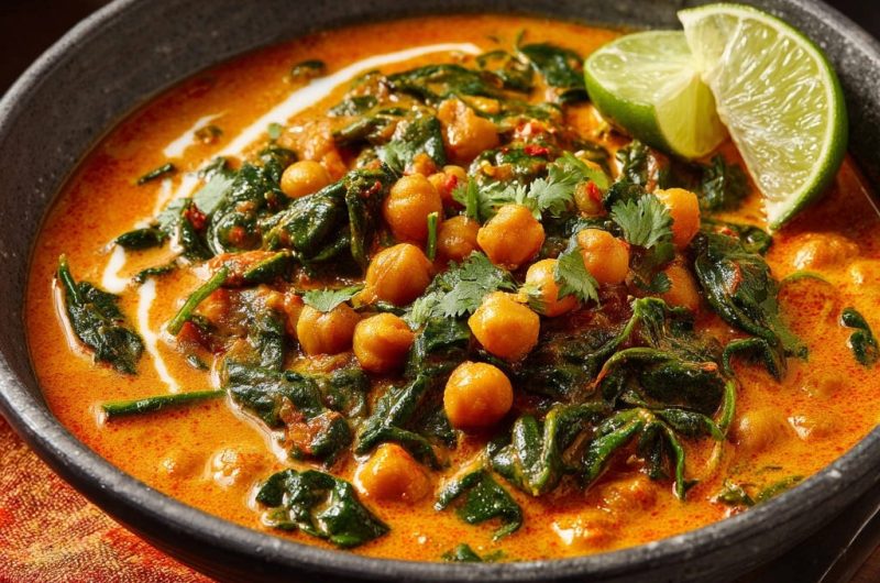 Cremiges Kichererbsen-Spinat-Curry