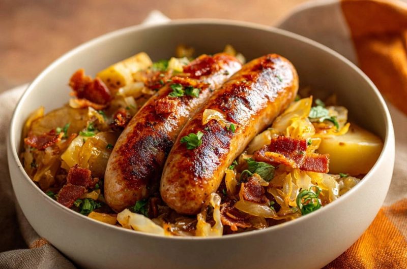 Deftige Bratwurst-Kraut-Pfanne
