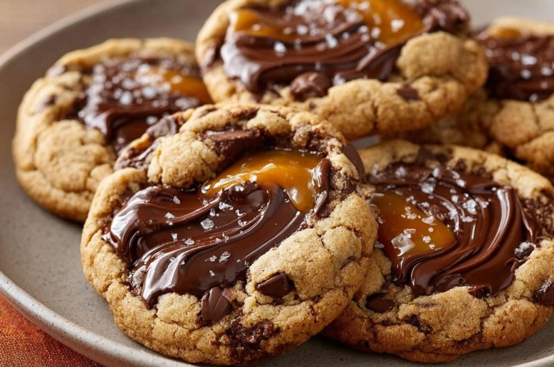 Gesalzene Karamell-Schoko-Cookies