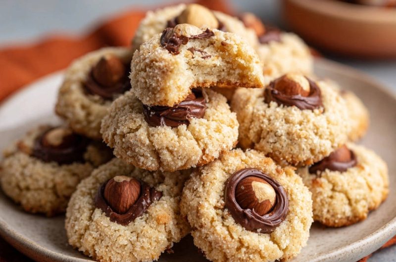 Haselnuss-Daumenkekse mit Schoko-Herz