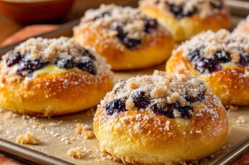 Heidelbeer-Streuseltaler mit Vanillecreme