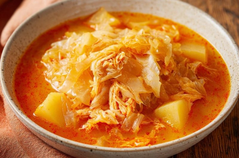 Herzhafter Krauteintopf mit Huhn und Kartoffeln