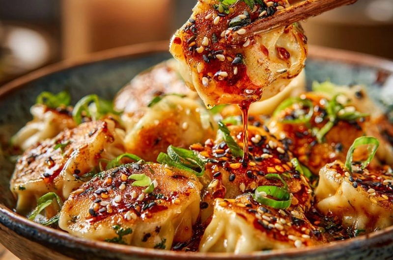 Knusprige Gyoza mit würziger Sesamsauce