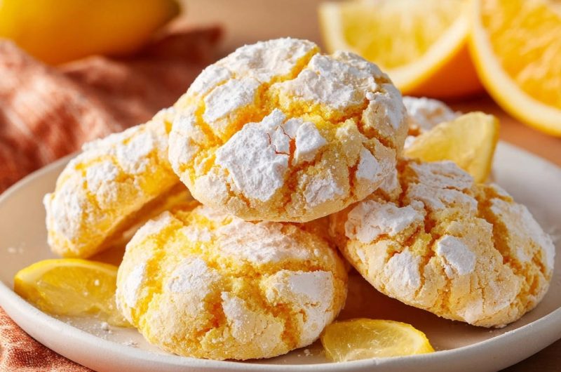 Saftige Zitronen-Crinkle-Cookies