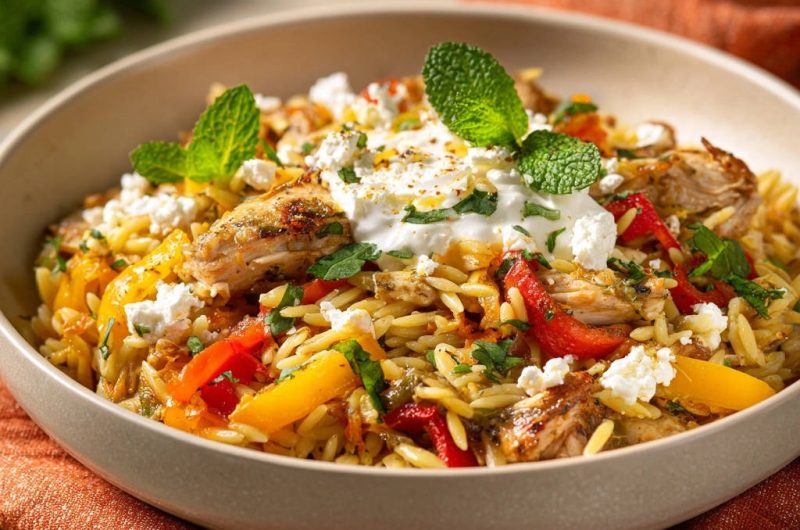 Orzo-Hähnchen-Bowl