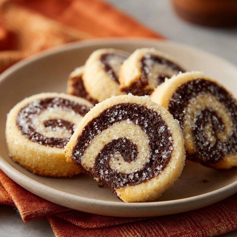 Swirl-Kekse im Nahaufnahme-Querschnitt, die perfekte Spiralen und die Zuckerkruste zeigen.