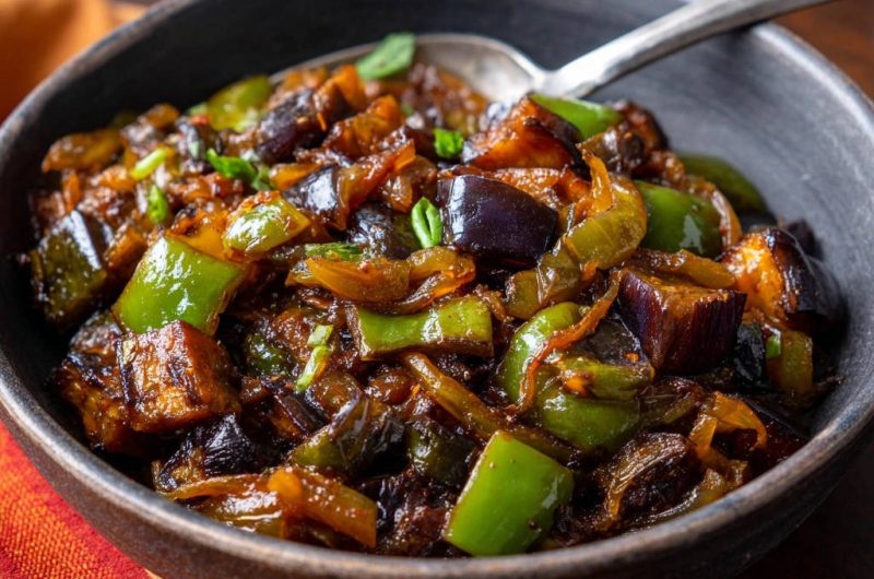 Auberginen-Paprika-Pfanne