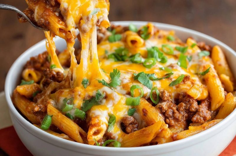 Cheesy Beef Penne