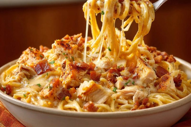 Cremige Hähnchen-Bacon-Pasta